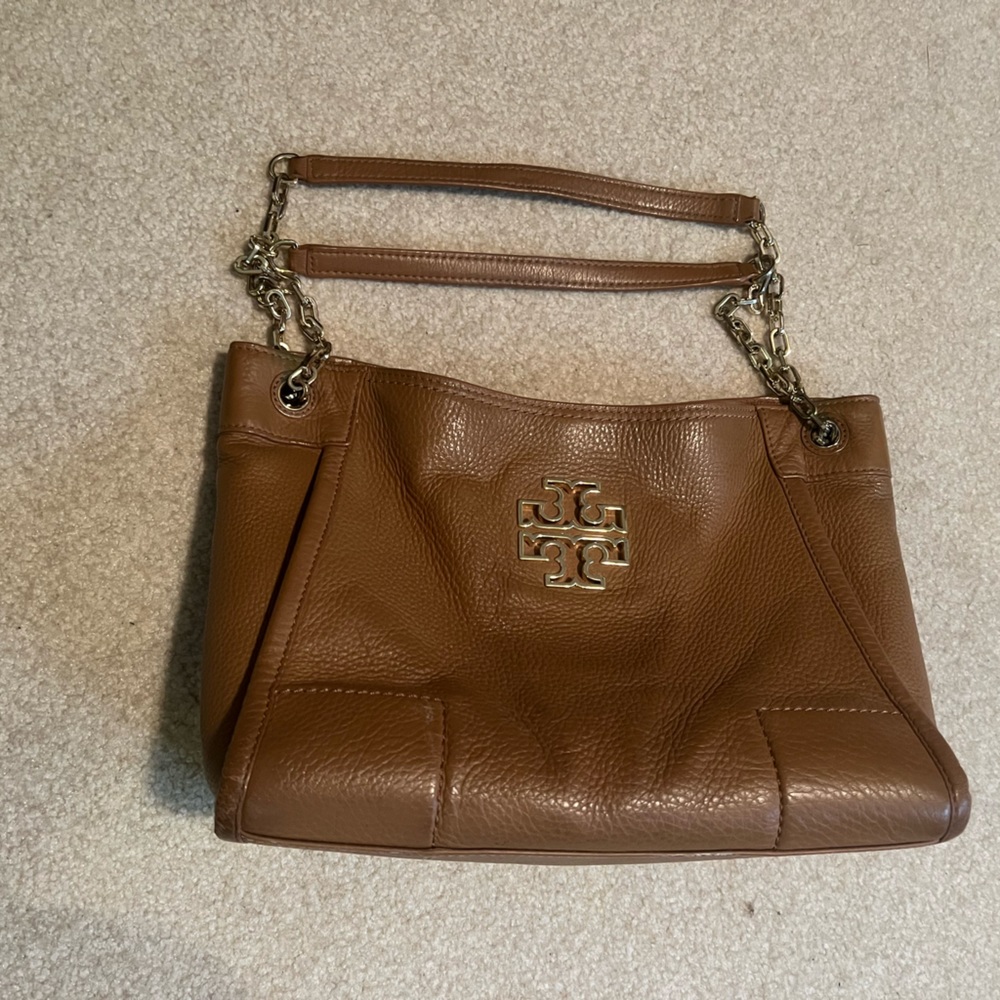 Tory Burch Leather Britten Tote - Small/Medium